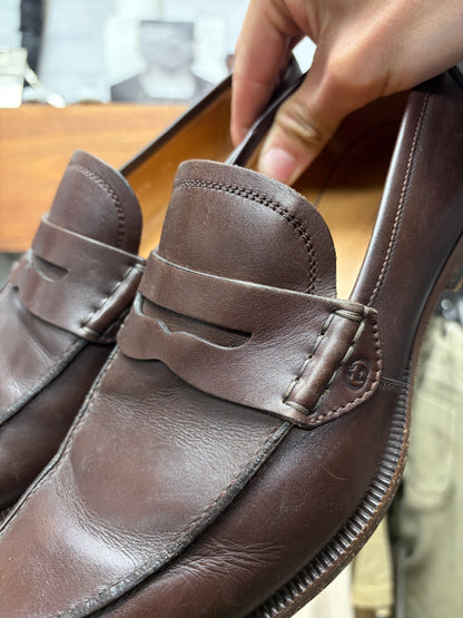 Vintage Gucci Brown Calfskin Leather ‘Penny’ Loafers
