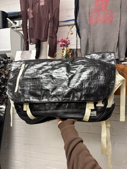 AW2007 Undercover x Visvim ‘E-Cat 23L’ Ballistic Black Deerskin Leather Jumbo Messenger Bag