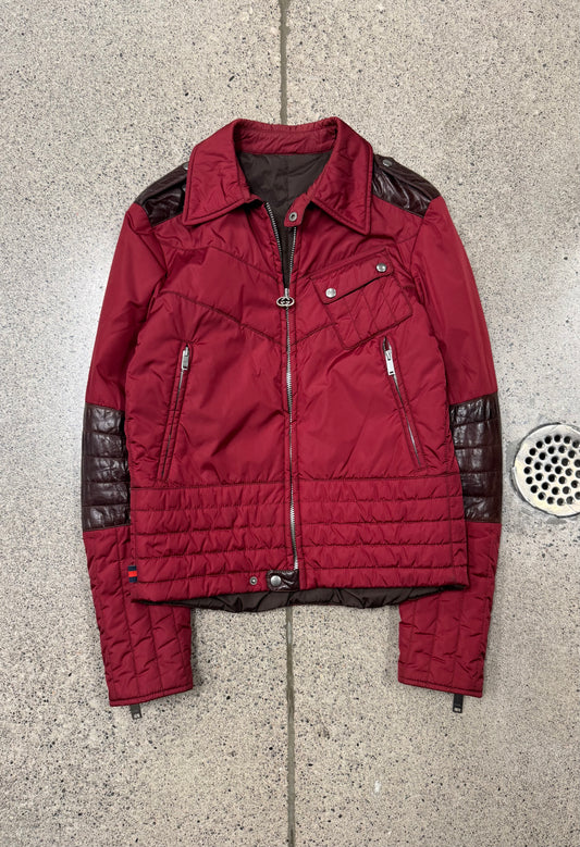 AW1997 Gucci by Tom Ford Red Down Filled Biker Jacket