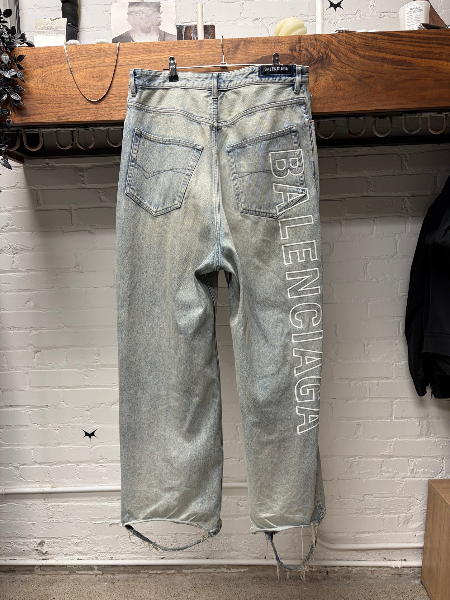 SS2024 Balenciaga ‘Outline’ Washed Blue Baggy Denim