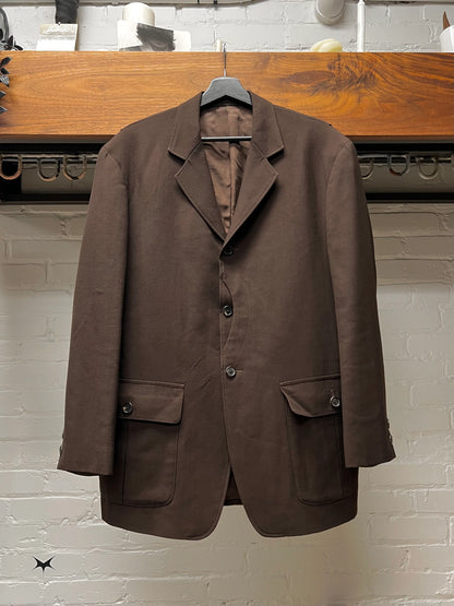 90s Yohji Yamamoto ‘Y’s for Men’ Brown ‘Exposed Button’ Blazer