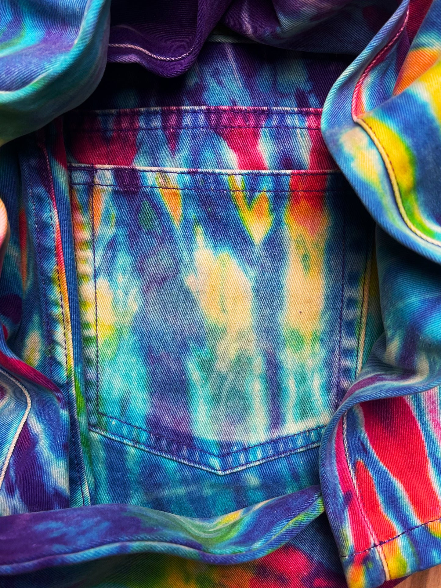 SS2001 Junya Watanabe Tye Dye Psychedelic Flared Denim