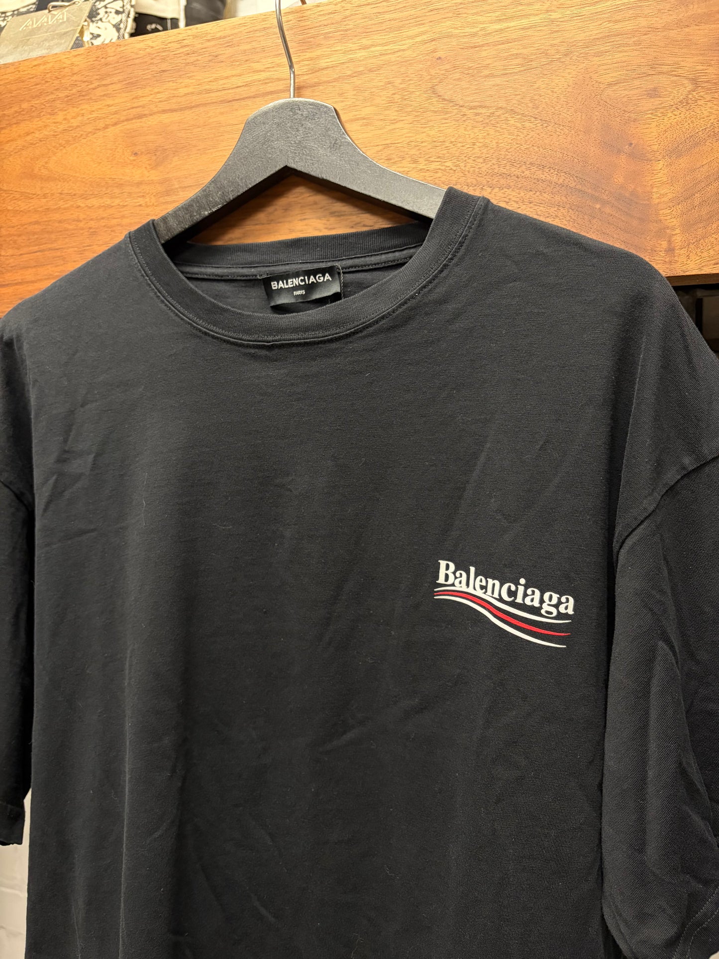 2017 OG Balenciaga ‘Campaign Logo’ Black Graphic T-Shirt
