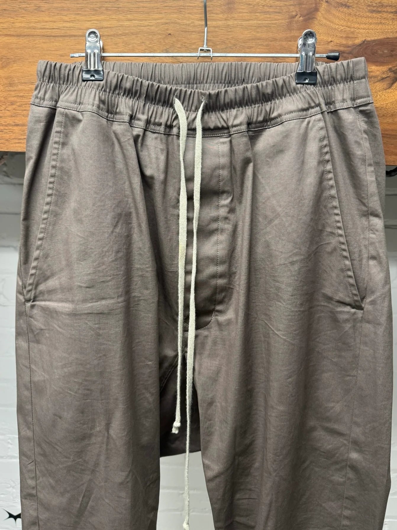 AW2022 Rick Owens ‘Strobe’ Dust Brown Drawstring Berlin Pants