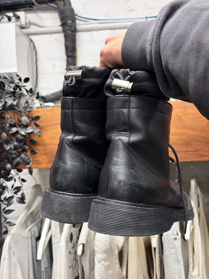 Vintage Prada Mainline Leather/Black Nylon Shell Ankle Boots