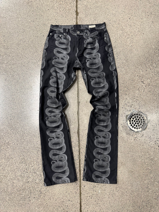 OG Hysteric Glamour Black ‘Snake’ Flared Leg Denim