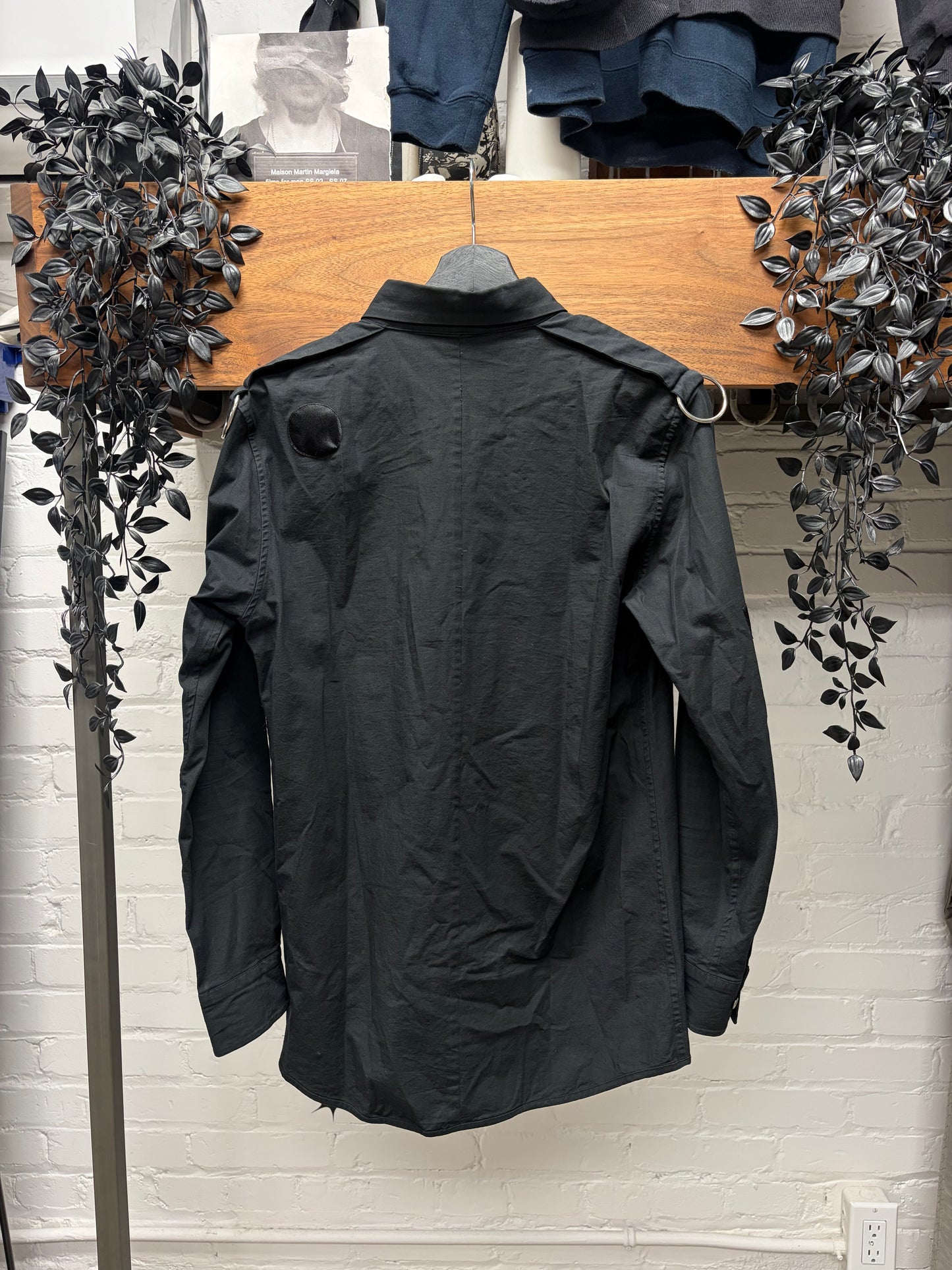 AW2002 Undercover ‘Witches Cell Division’ Black Patchwork ‘D-Ring’ Button Up Shirt