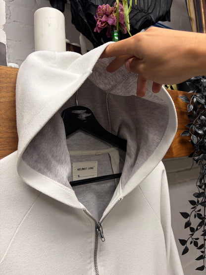 Vintage 1999 Helmut Lang ‘Backpack Strap’ White Cotton Hoodie