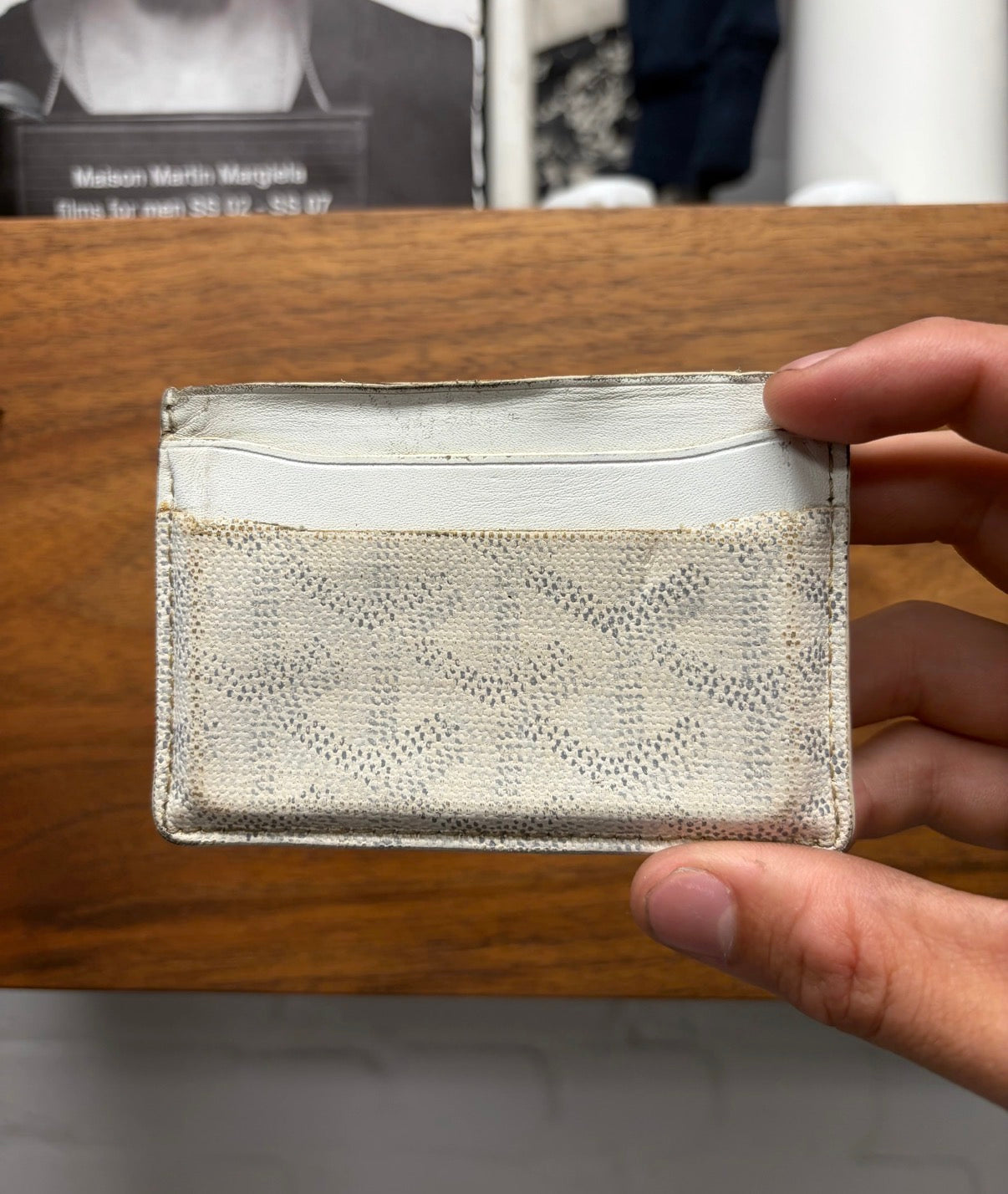Goyard ‘Saint Sulpice’ White Leather Cardholder Wallet