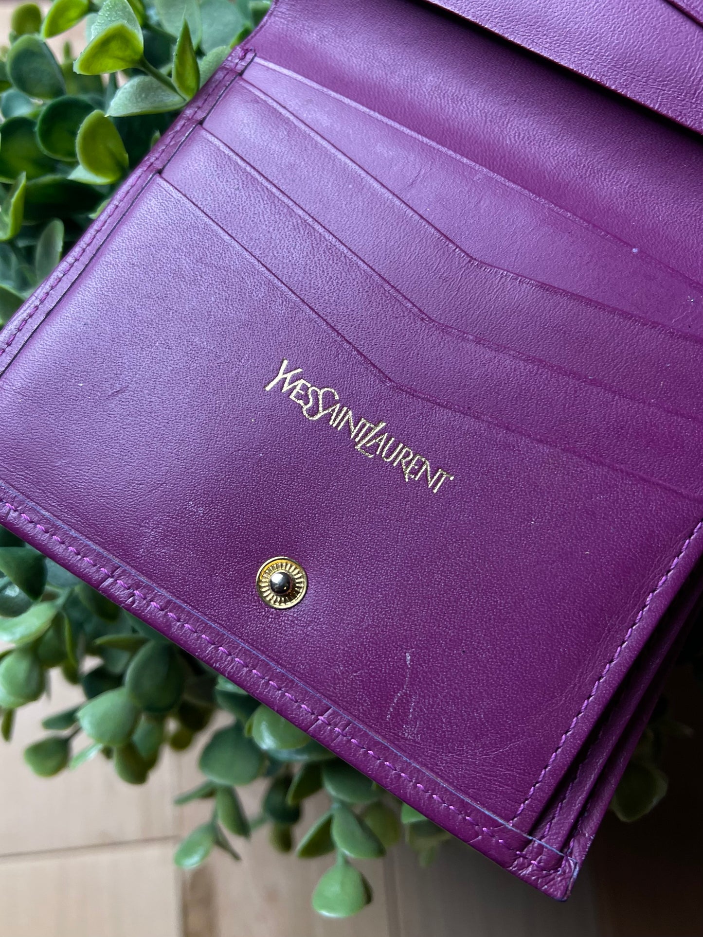 Yves Saint Laurent Purple Monogram Wallet