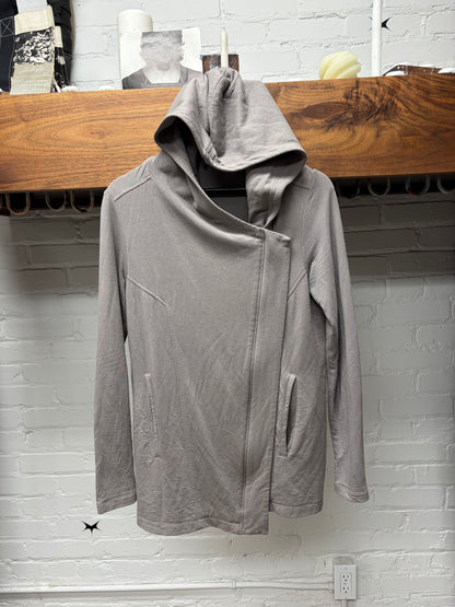 Helmut Lang Brown Asymmetric Zip-Up Hoodie