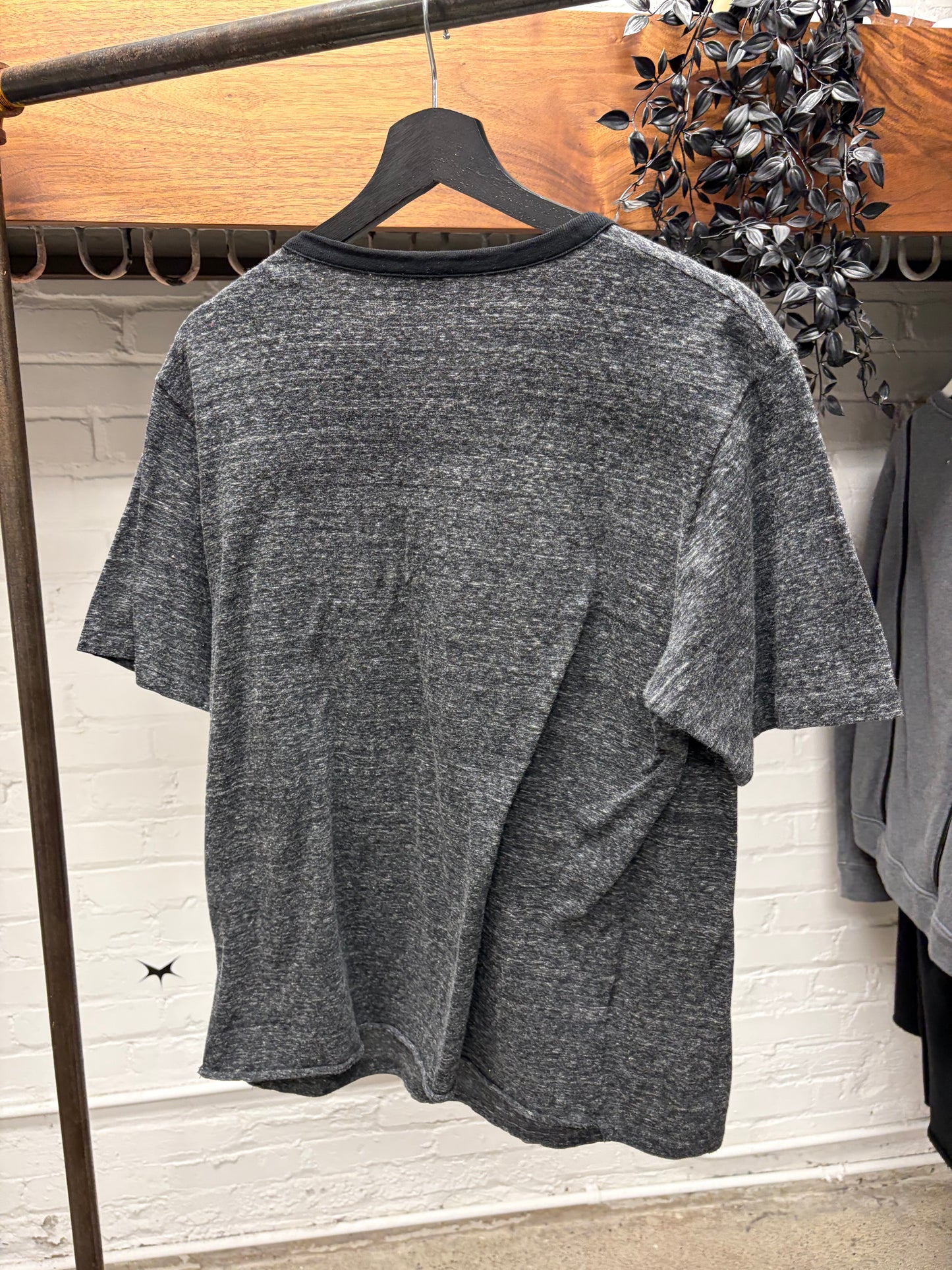 2017 Saint Laurent ‘Martini Cat’ Speckled Grey Graphic T-Shirt