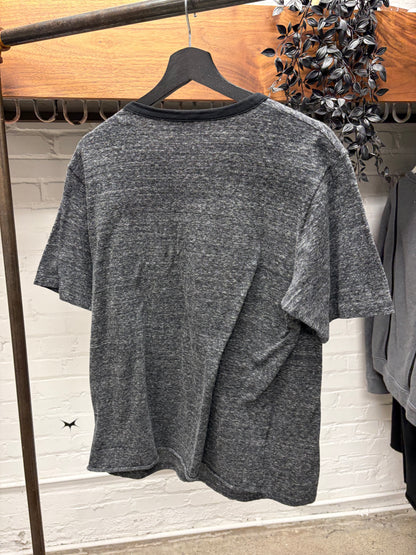 2017 Saint Laurent ‘Martini Cat’ Speckled Grey Graphic T-Shirt