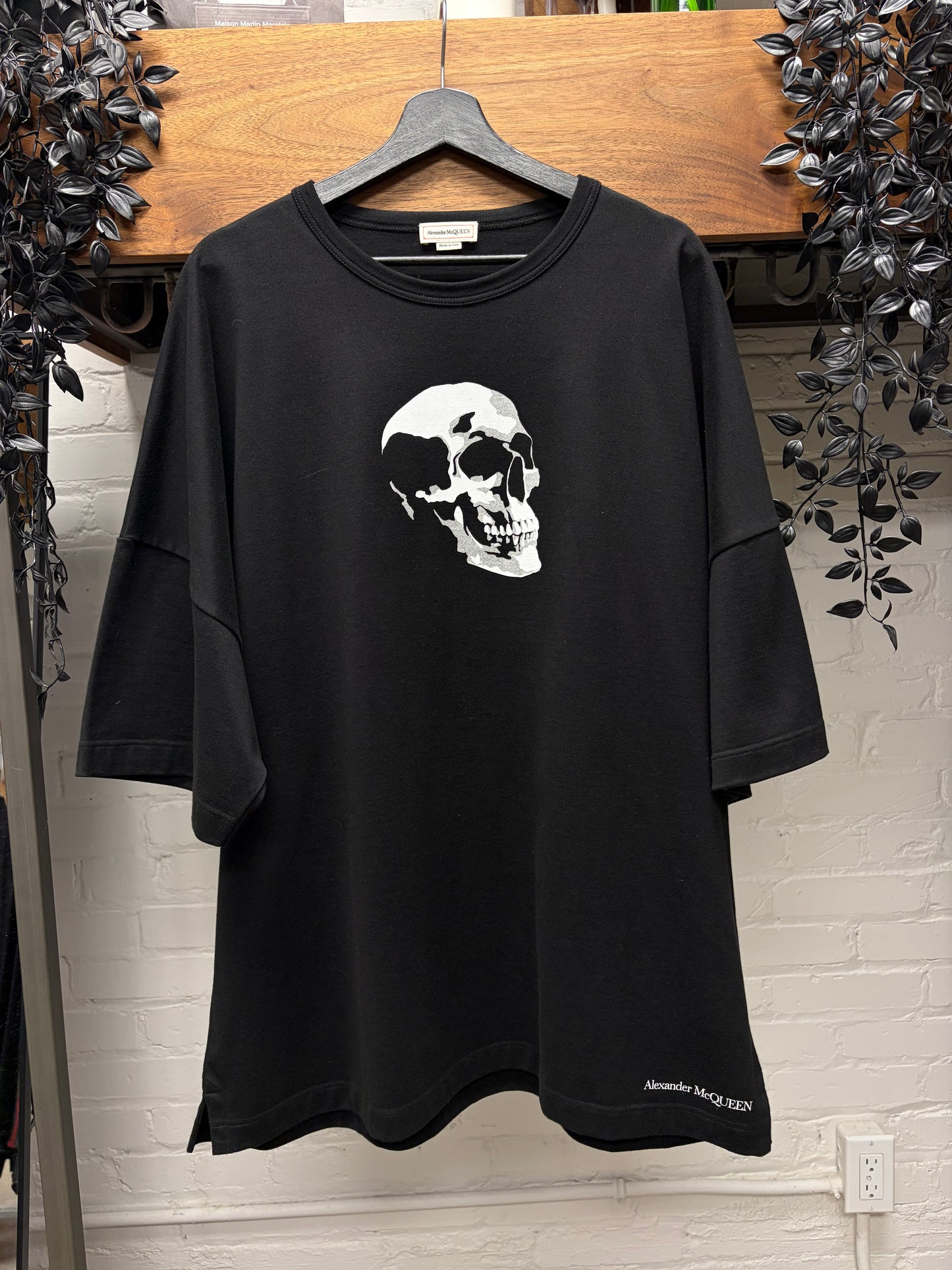 Alexander McQueen ‘Skull Print’ Black Cotton Short Sleeve Crewneck