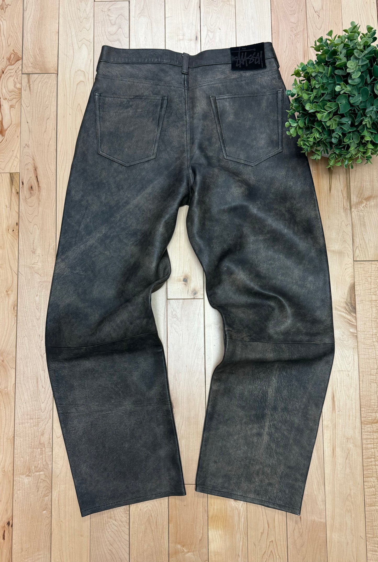 Stussy ‘Big Ol’ Wide Leg Leather Pants