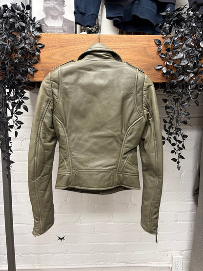 2009 Balenciaga ‘Olive’ Lambskin Leather Perfecto Zip Biker Jacket