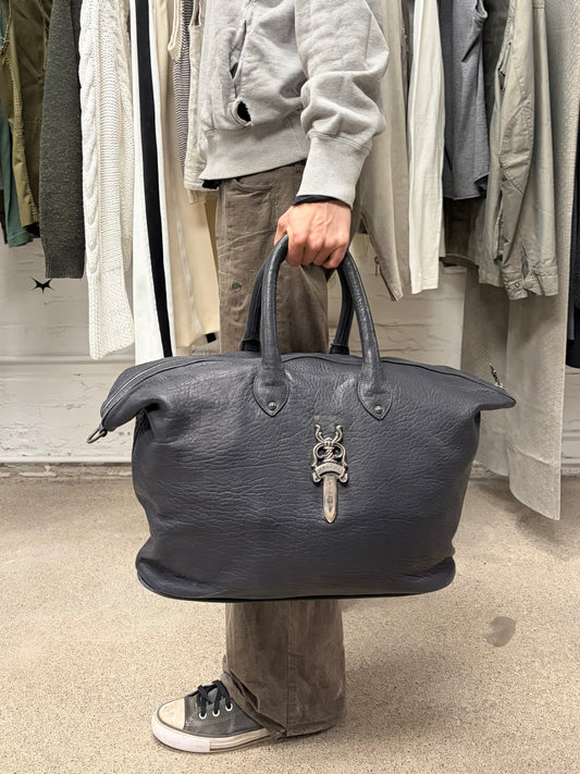 Chrome Hearts ‘Massive Dagger’ 925 Silver / Black Leather Duffle Bag