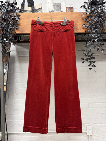 AW2008 Gucci by Frida Giannini Low Rise Velvet Flared Leg Pants