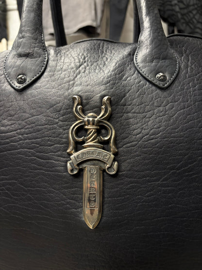 Chrome Hearts ‘Massive Dagger’ 925 Silver / Black Leather Duffle Bag