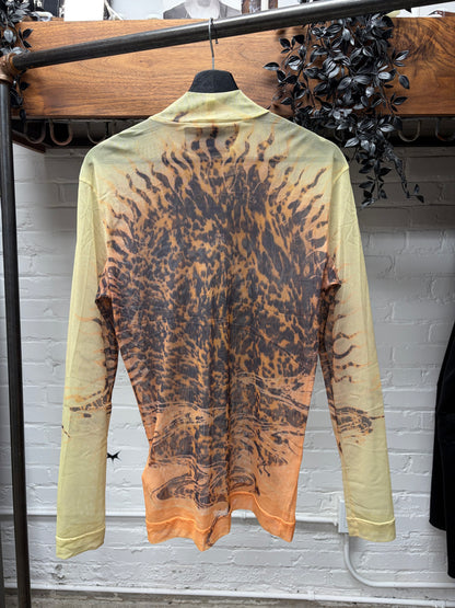 AW2021 Givenchy by Matthew Williams ‘Marble Sun’ Mesh Long Sleeve Shirt