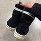 Rick Owens DRKSHDW Black Velour ‘Ramones’ High Top Sneakers