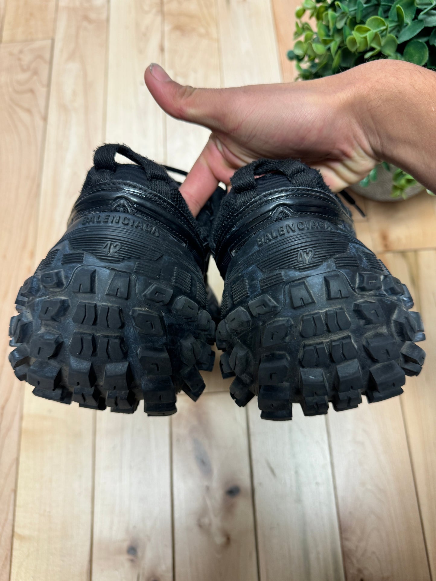 Balenciaga ‘Defender’ Tire Tread Black Low Top Sneakers