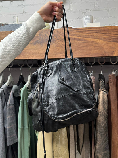 2003 Balenciaga ‘Matrix’ Parachute Black Leather Shoulder Bag