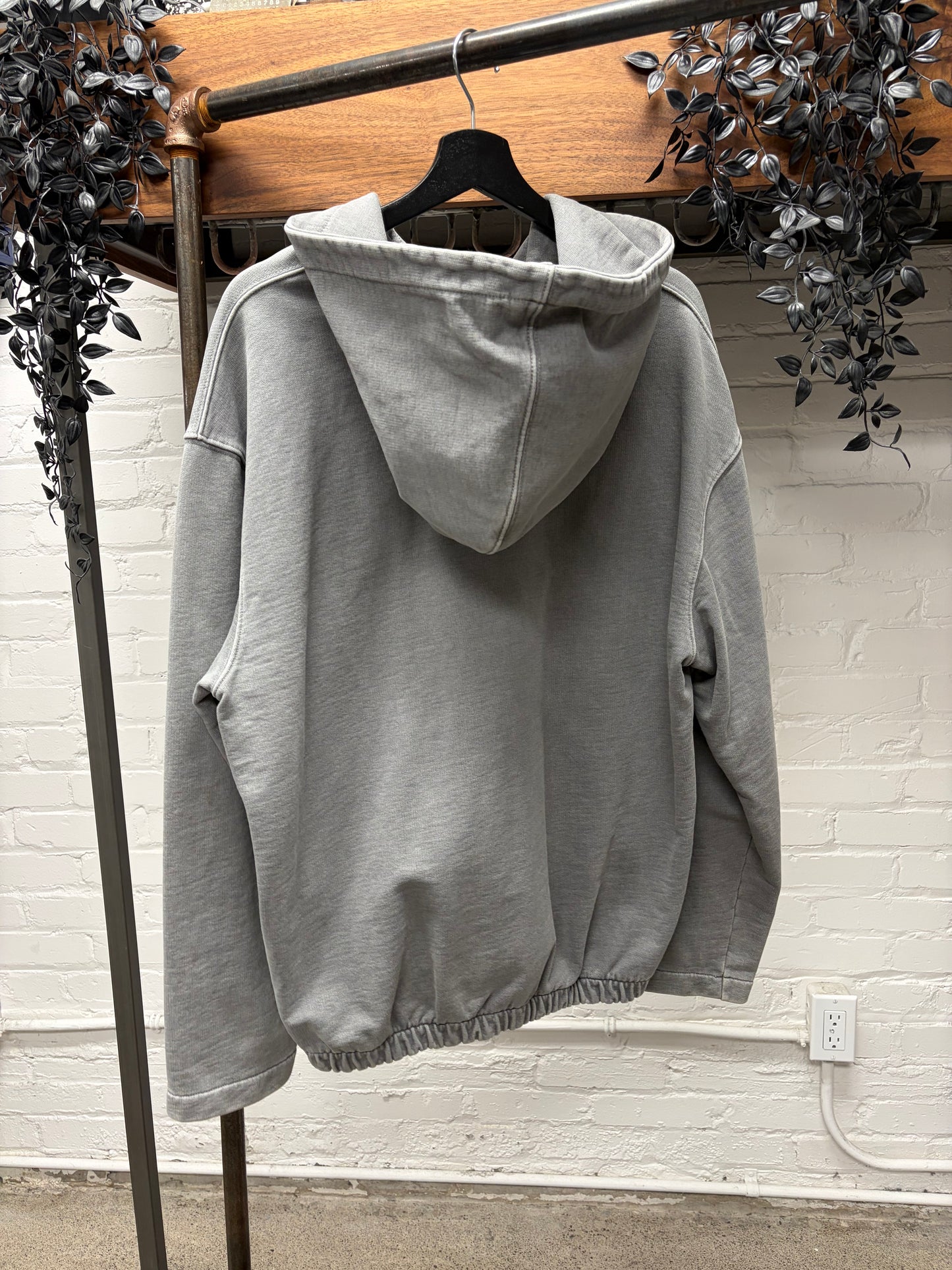 AW2021 Lemaire Quarter Zip ‘Stone Washed Grey’ Hoodie