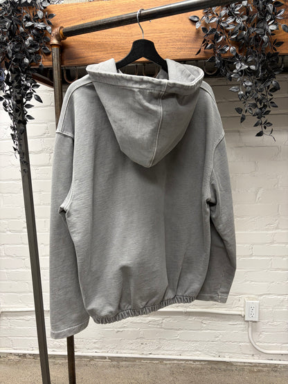 AW2021 Lemaire Quarter Zip ‘Stone Washed Grey’ Hoodie