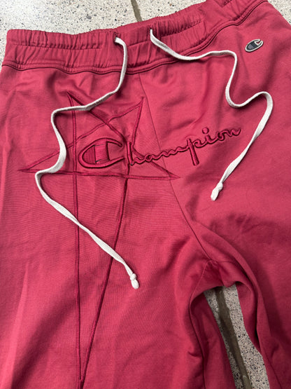 Rick Owens x Champion Red Drawstring Cotton Sweat Shorts