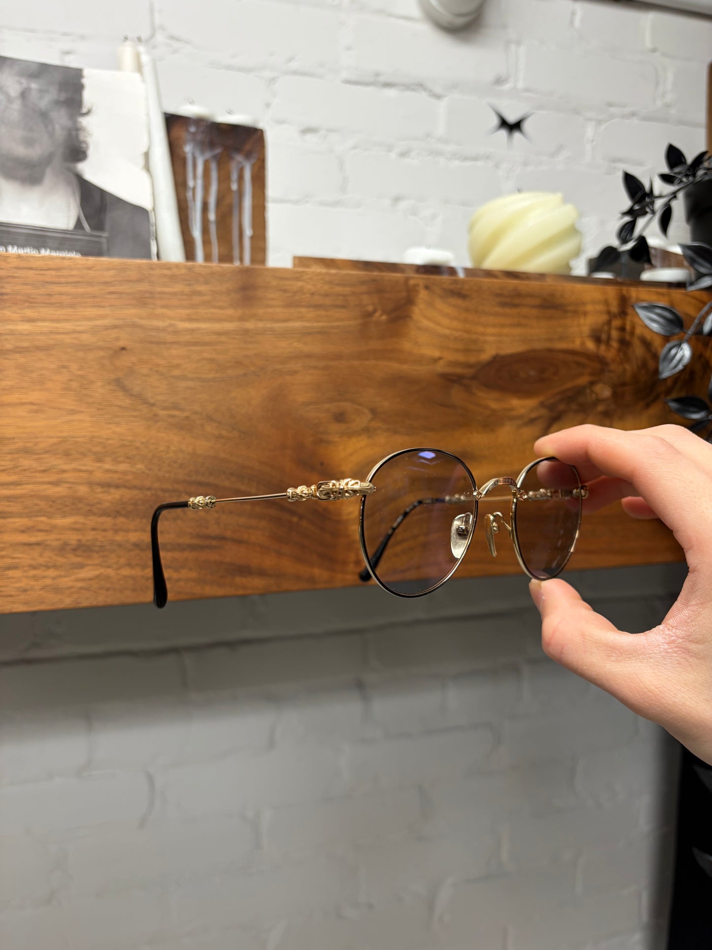 Chrome Hearts ‘Bubba’ 18K Gold Clear/Blue Tint Glasses