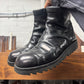 1999 Jil Sander ‘Reverse Tread’ Black Leather Moto Boots