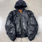 AW2022 Balenciaga ‘Mudshow’ Leather MA-1 Oversized Hooded Bomber Jacket