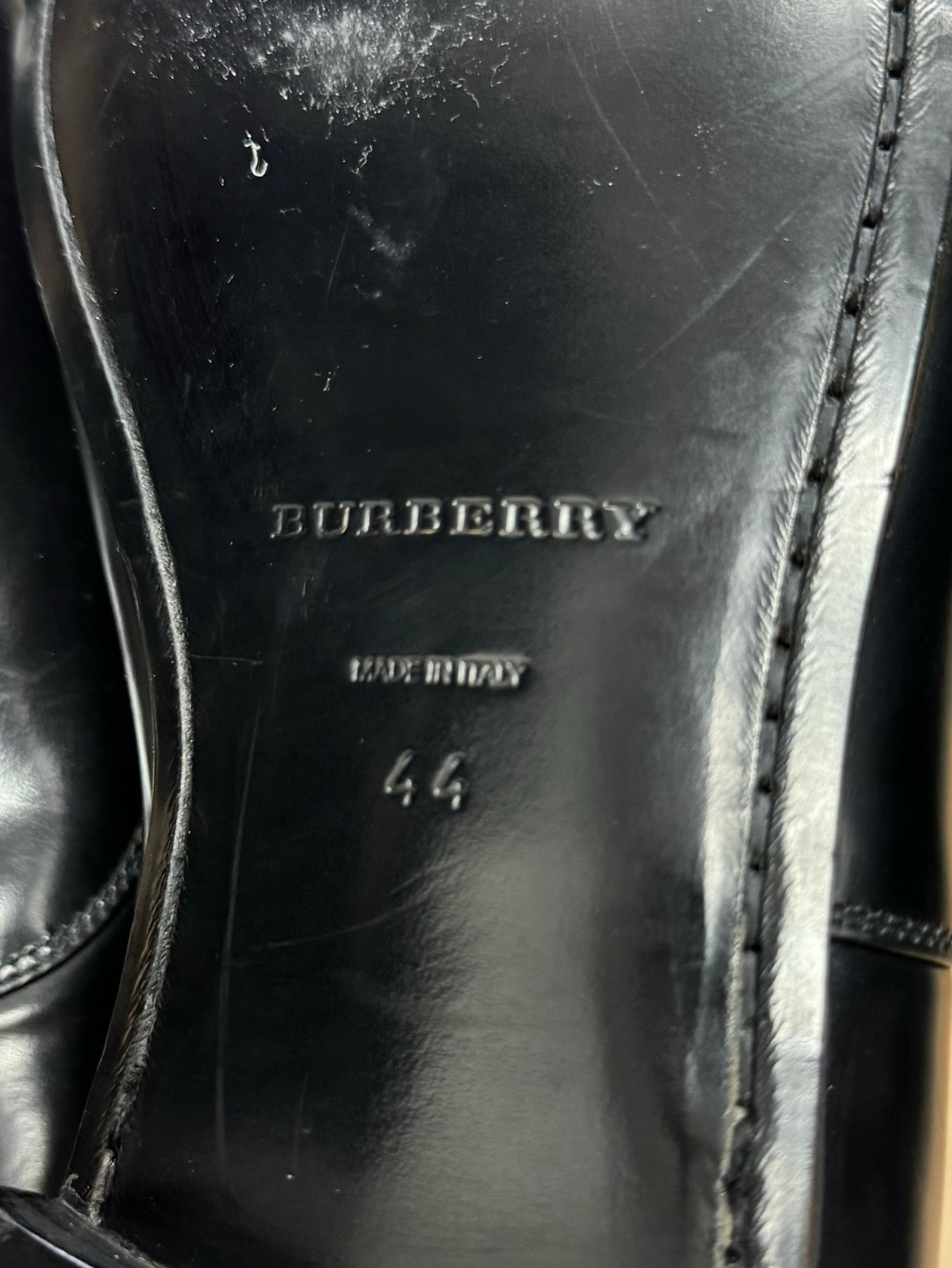 Burberry Matte Black Calfskin Leather Oxford Shoes