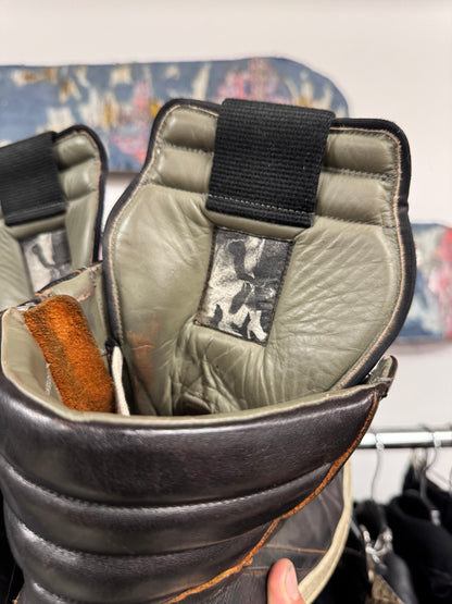 SS2019 Rick Owens ‘Babel’ Brown/Orange Leather Geobaskets