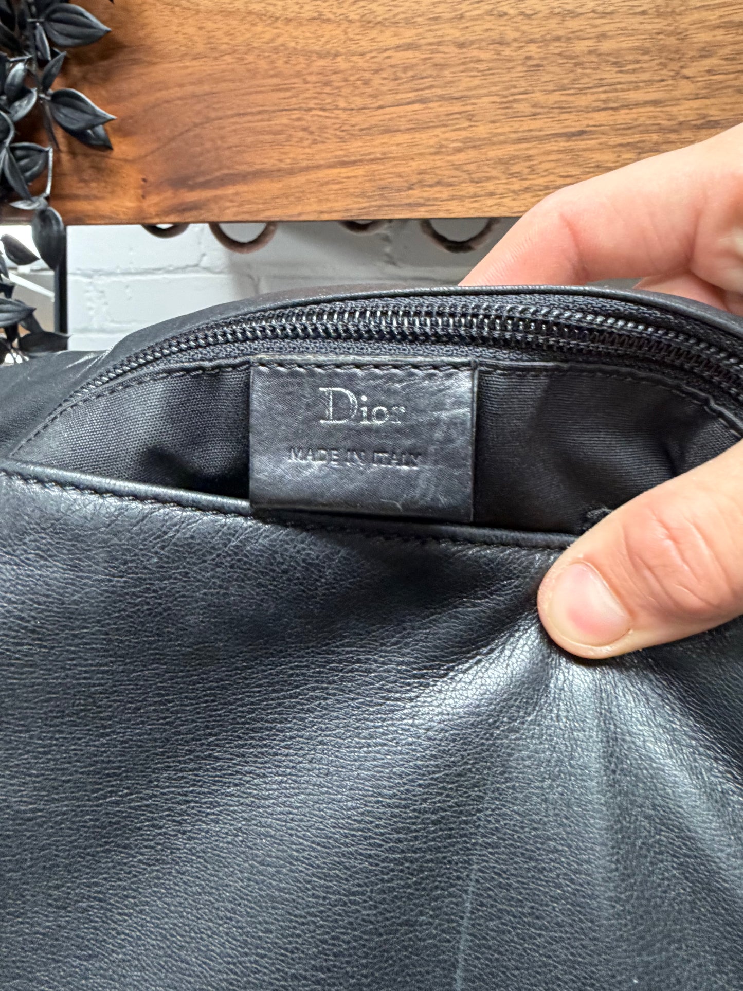 AW2005 Dior Homme by Hedi Slimane Black Lambskin Leather ‘Deville’ Side Bag