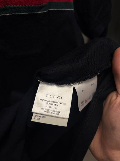 2000s Gucci Striped Red/Green V-Neck Shirt