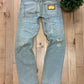 2000s Dolce & Gabbana Light Wash Distressed Boot Cut Denim