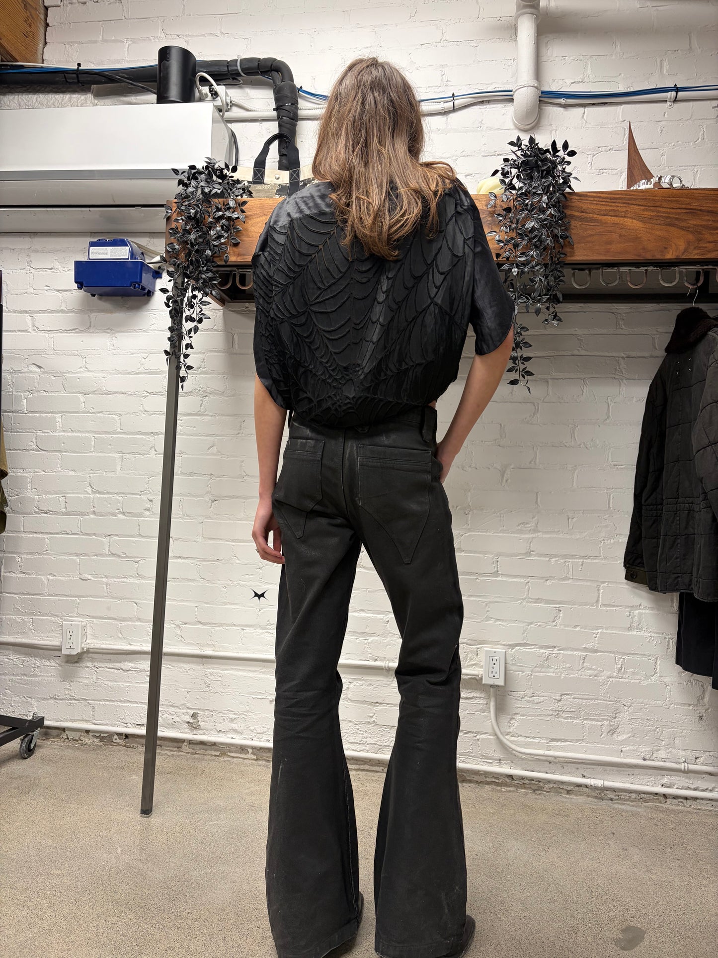 AW2007 Maison Martin Margiela Black Silk ‘Spiderweb’ Cocoon Top