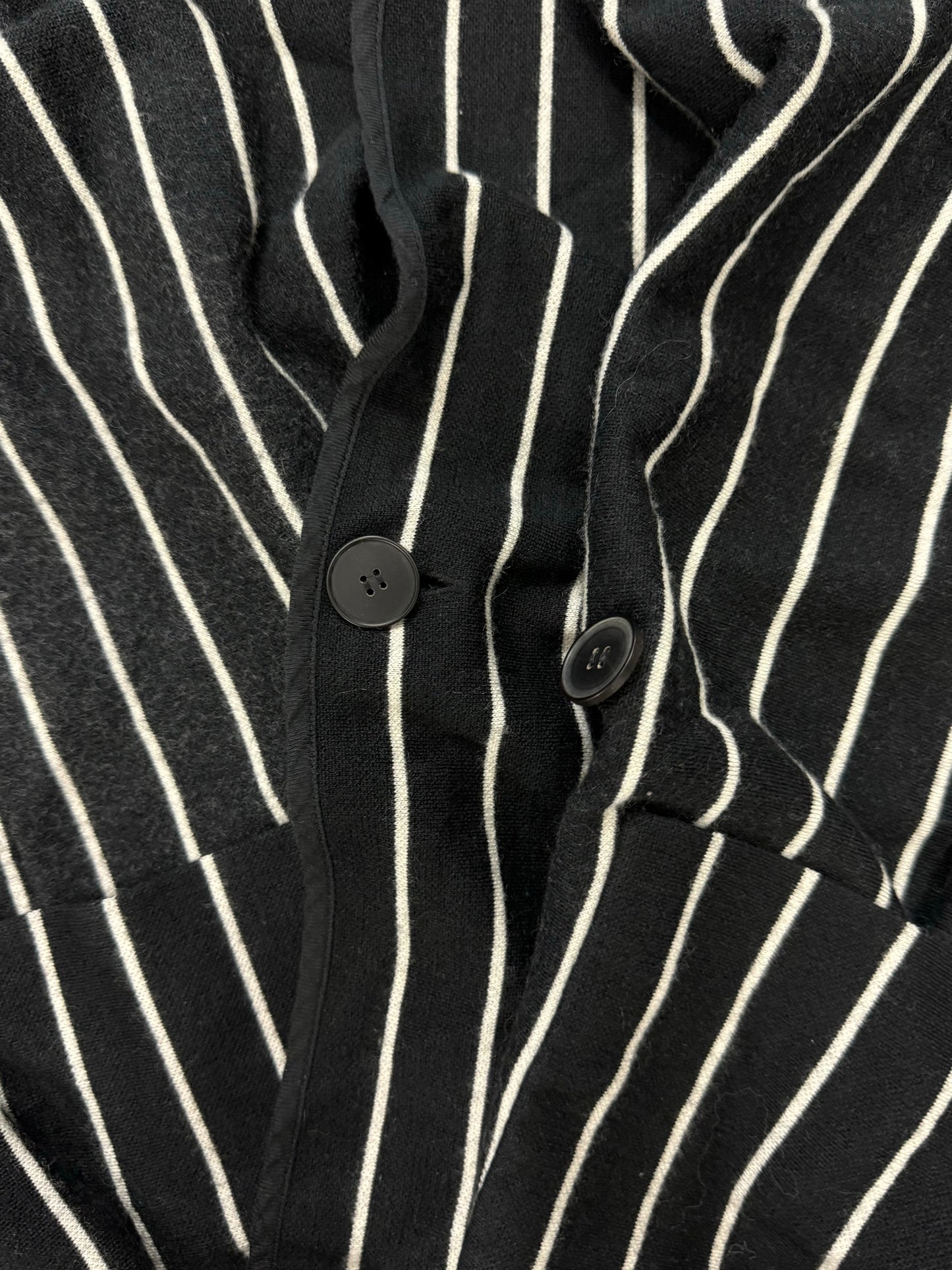 Haider Ackermann Black/White Striped Wool Cardigan