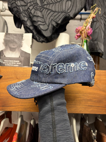 Aw2024 Supreme Lasered Denim ‘Box Logo’ Camp Cap