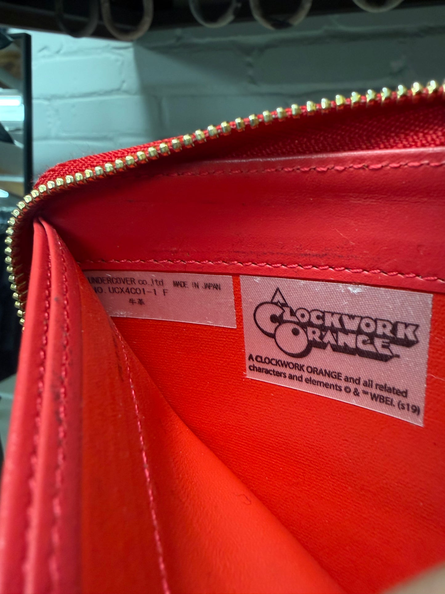 Undercover x ‘A Clockwork Orange’ Red Zip-Closure Bifold Leather Wallet