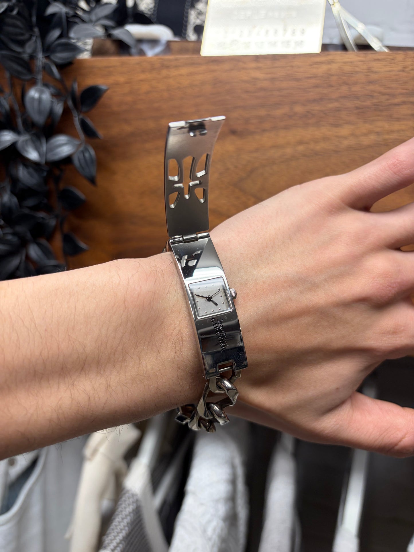 Vintage Jean Paul Gaultier ‘Cross’  Cuban Link Concealed Watch/Bracelet