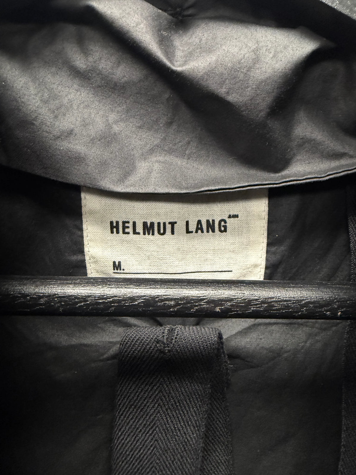 Vintage Helmut Lang ‘Pillow Neck’ Black Long Full Length Coat