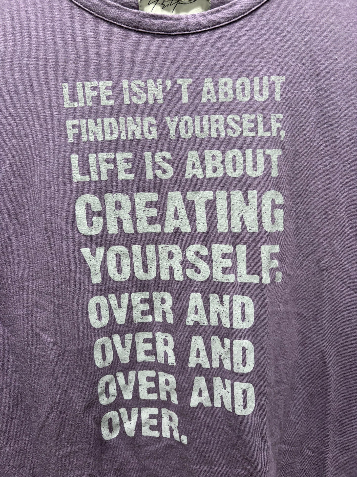 Yohji Yamamoto ‘Recreating Yourself’ Transcendence Slogan T-Shirt