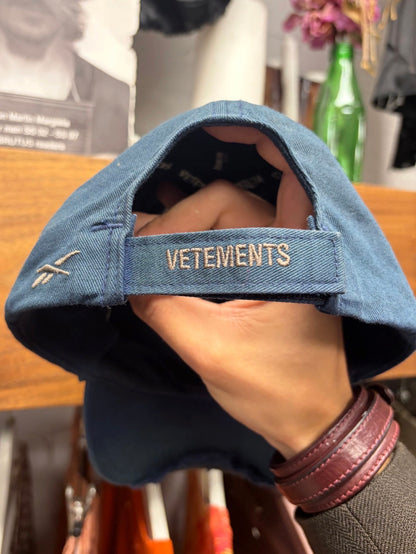 AW2018 Vetements x Reebok ‘Sunday’ Distressed Brim Baseball Cap