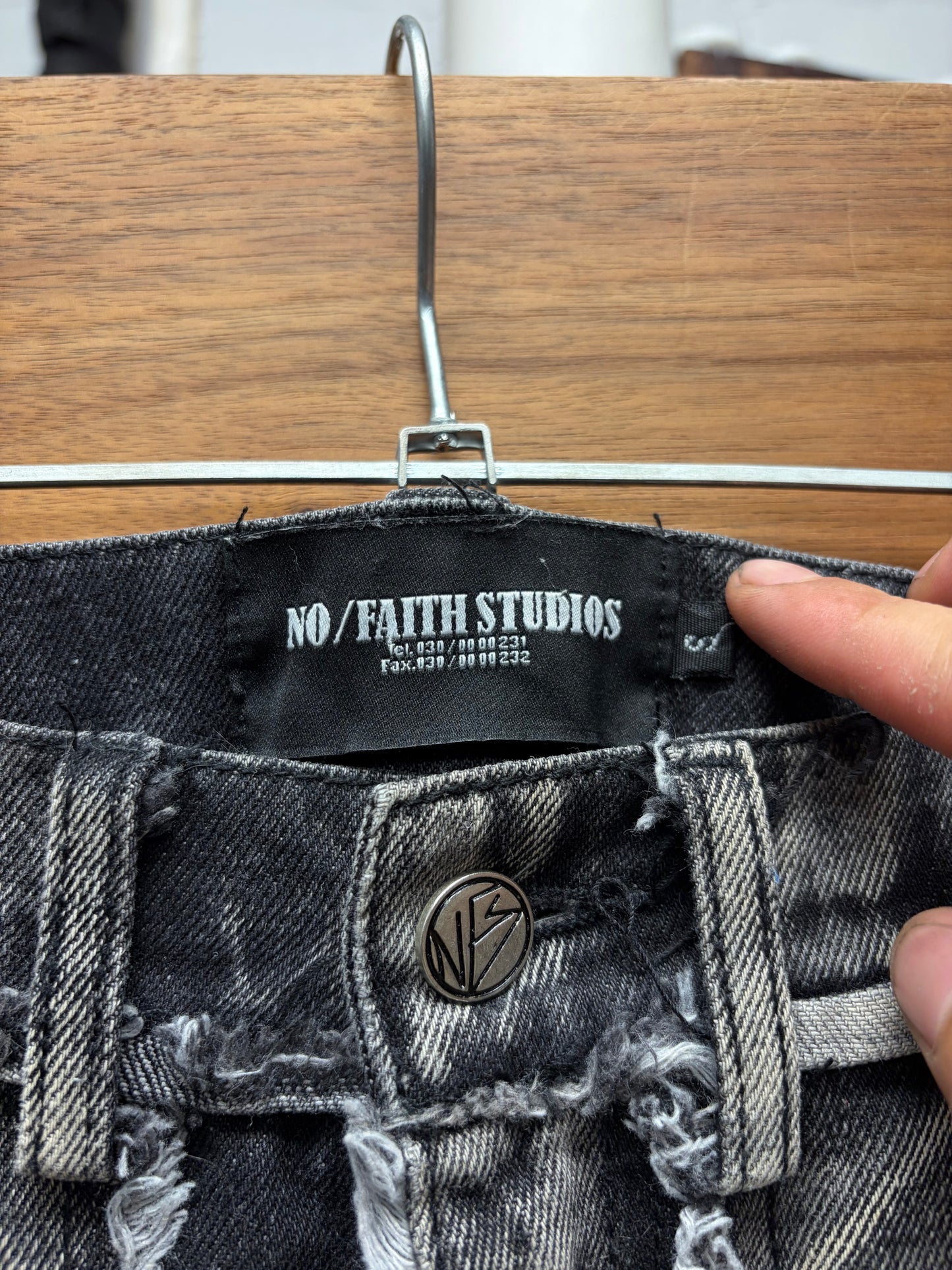 No Faith Studios ‘003 Stone Wash’ Flared Leg Denim