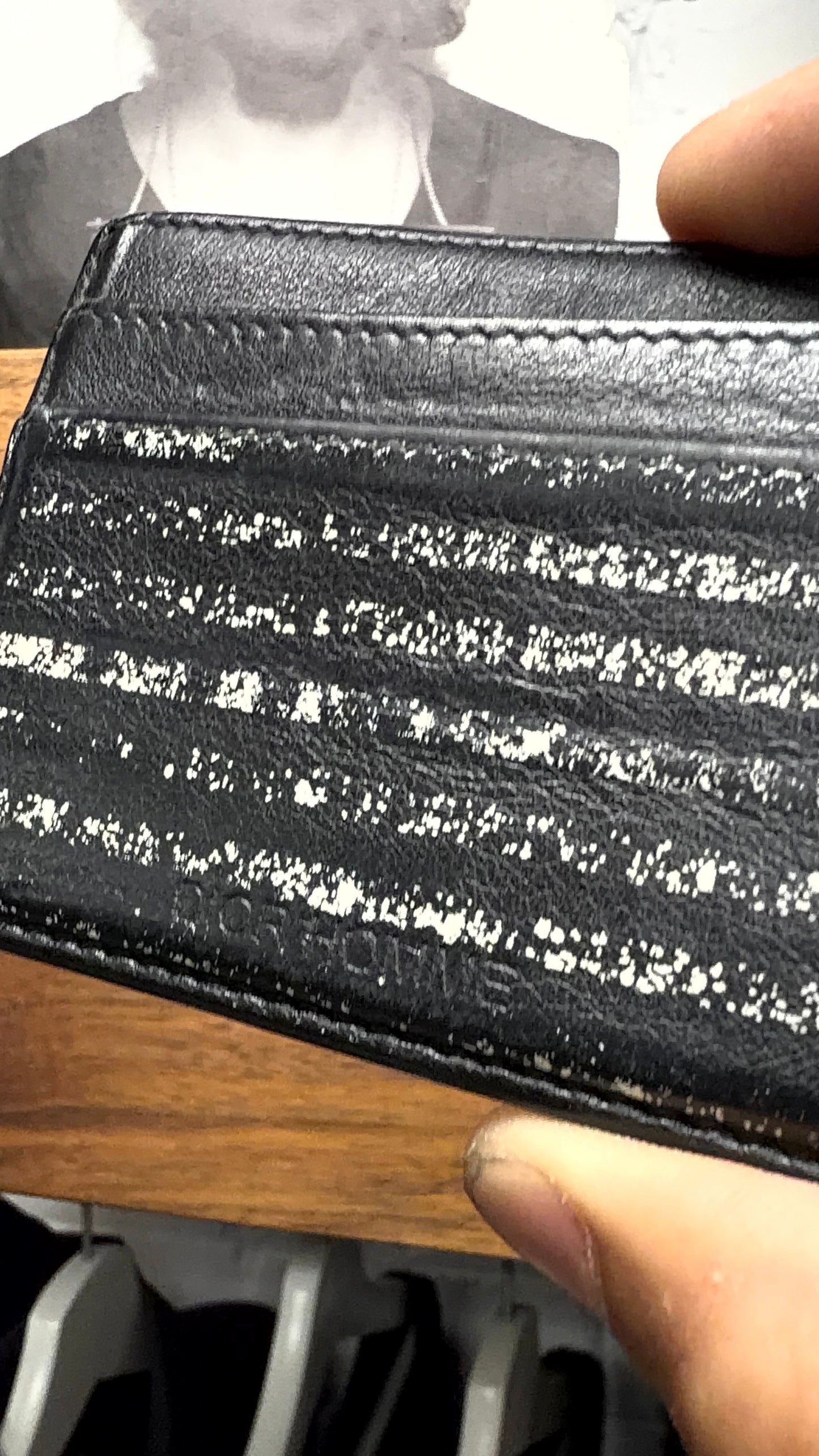 Dior Homme ‘Faded Stripe’ Black Leather Cardholder Wallet