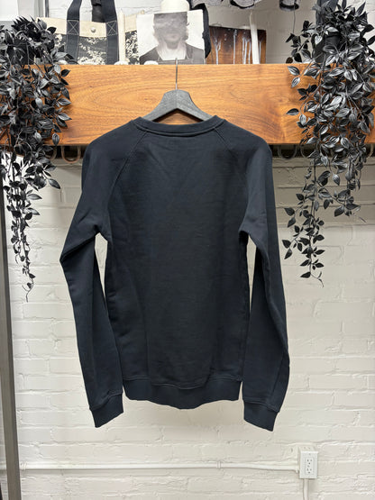 Balmain Black/Blue Crest Logo Cotton Sweatshirt