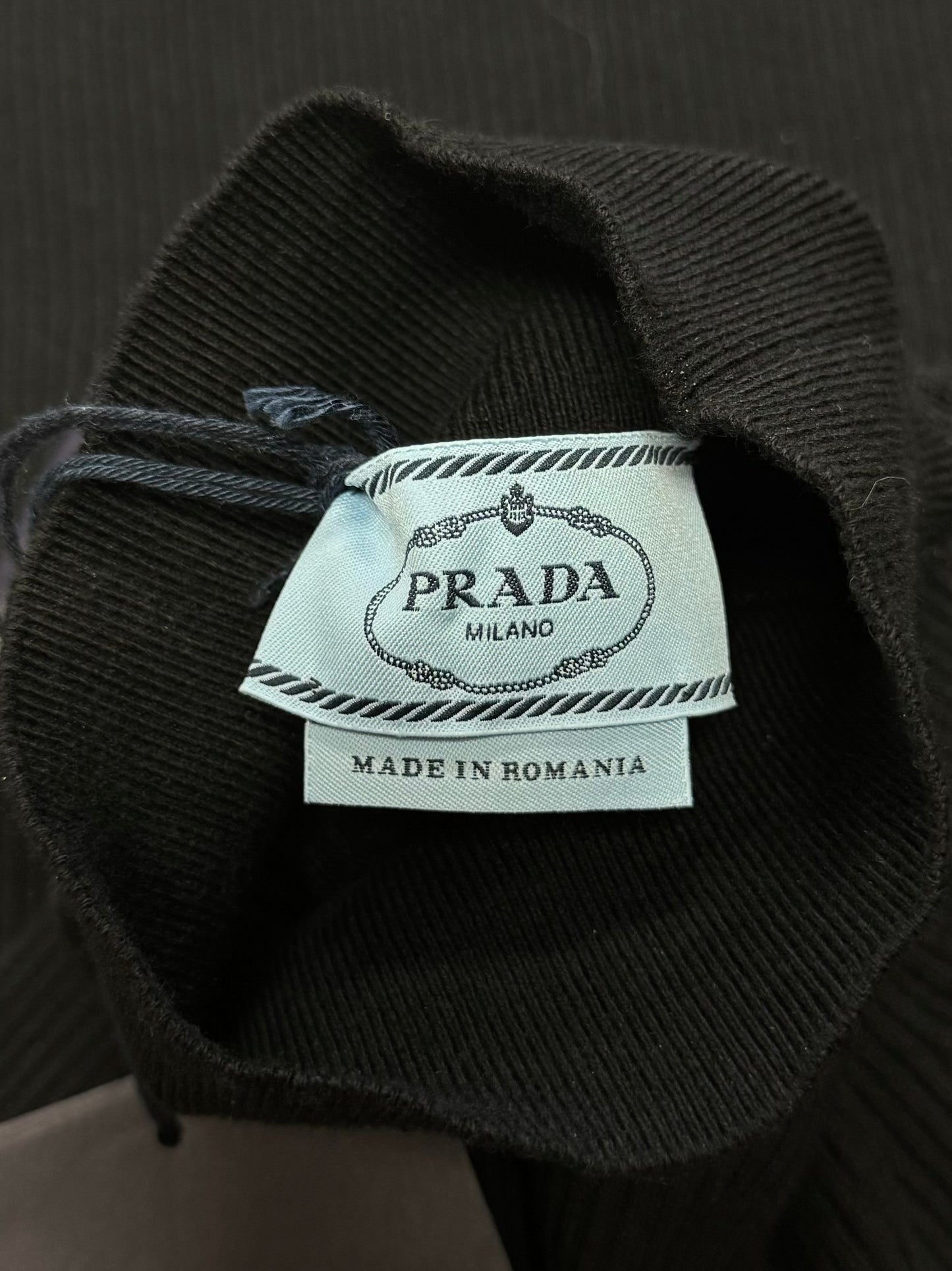 Prada Black Ribbed Turtleneck Sweater